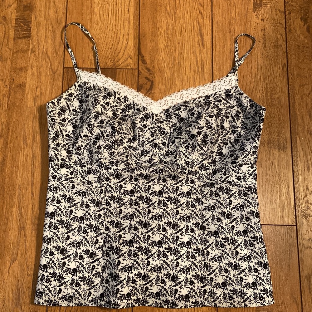 Black and White Halter Top Tank Cami